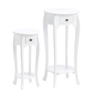 Sengebord sæt i 2 størrelser hvidt 30x61cm & 40x81cm - Se flere hvide sengeborde og spejle